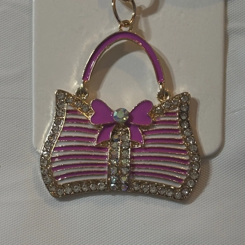 Pink and Gold Handbag Keychain/Bag Charm